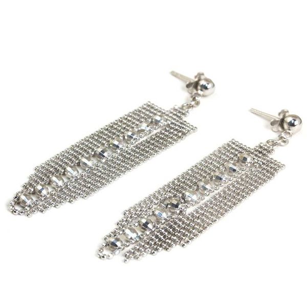 Alternate image for Beaded Sterling Silver Waterfall Earrings from Thailand Decadent Chandeliers