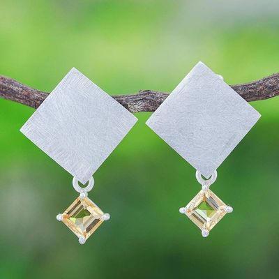 Primary image for Sterling Silver and Citrine Dangle Earrings Special Day