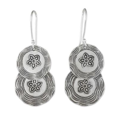 Alternate image for Karen Hill Tribe Silver Floral Boho Dangle Earrings Flower Coins