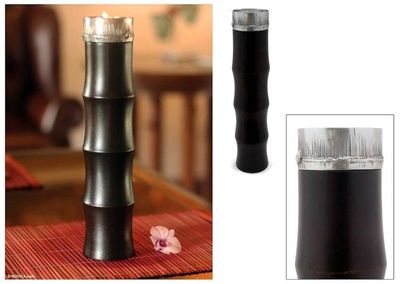 Alternate image for Mango wood candleholder Sleek Bamboo