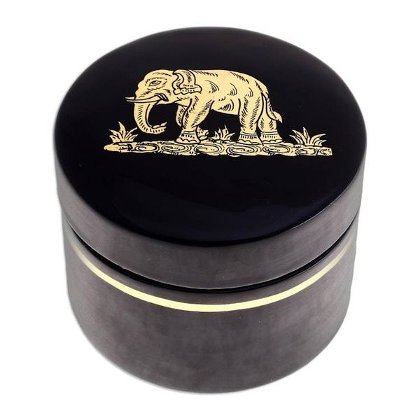 Alternate image for Gold-Accented Mango Wood Box Elephant Treasure
