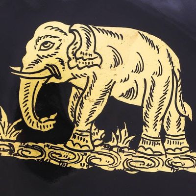 Alternate image for Gold-Accented Mango Wood Box Elephant Treasure