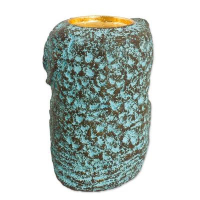 Alternate image for Thai Recycled Paper Eco-Friendly Owl Tealight Candleholder Green Thai Owl