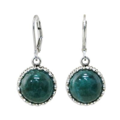 Alternate image for Thai Sterling Silver and Chrysocolla Dangle Earrings Pointed Petals