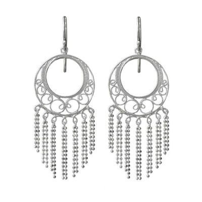 Alternate image for Sterling Silver Chandelier Earrings from Thailand Raining Romance