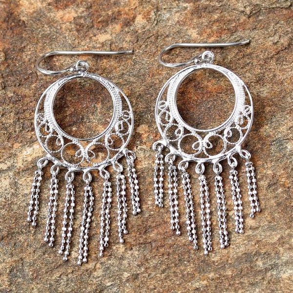 Alternate image for Sterling Silver Chandelier Earrings from Thailand Raining Romance