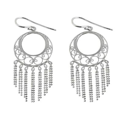 Alternate image for Sterling Silver Chandelier Earrings from Thailand Raining Romance