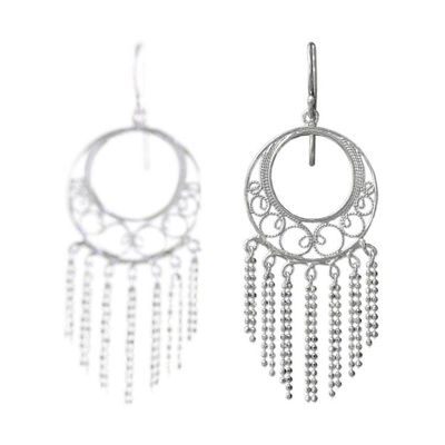 Alternate image for Sterling Silver Chandelier Earrings from Thailand Raining Romance