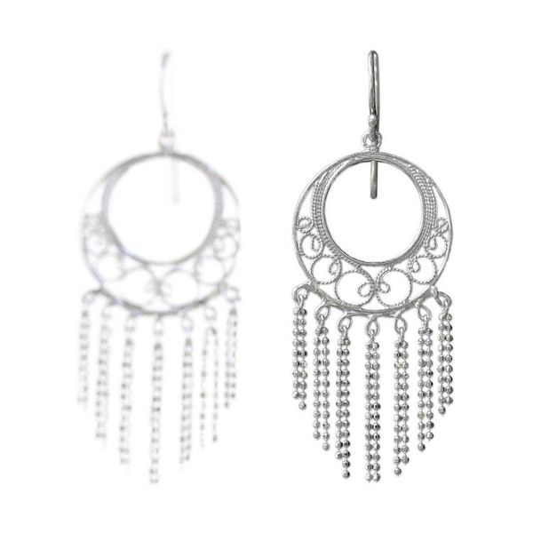 Alternate image for Sterling Silver Chandelier Earrings from Thailand Raining Romance