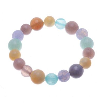 Alternate image for Colorful Stretch Bracelet with Quartz Moonstone Agate Beads Hypnotic Harmony