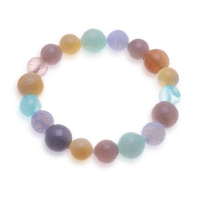 Alternate image for Colorful Stretch Bracelet with Quartz Moonstone Agate Beads Hypnotic Harmony