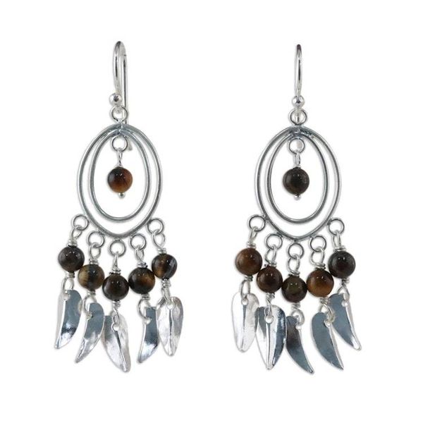 Alternate image for Tigers eye chandelier earrings Autumn Breeze