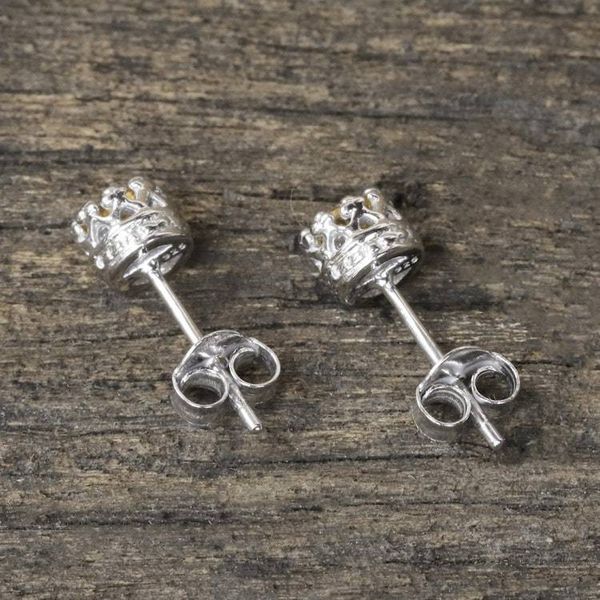 Alternate image for Rhodium Plated Citrine Stud Earrings from Thailand Brilliant Splendor