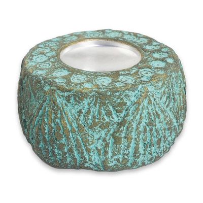 Alternate image for Artisan Crafted Recycled Paper Tealight Candleholder Lotus Throne