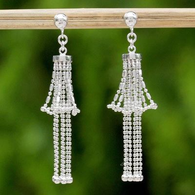 Alternate image for Handmade Sterling Silver Precious Lily Chandelier Earrings Precious Lily
