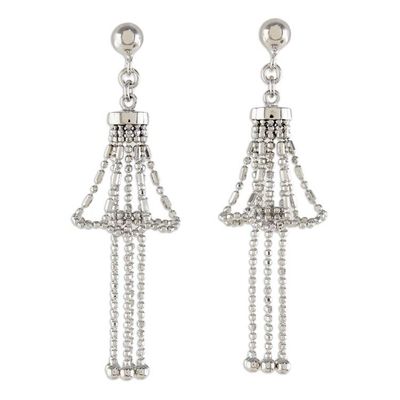 Alternate image for Handmade Sterling Silver Precious Lily Chandelier Earrings Precious Lily
