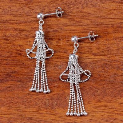 Alternate image for Handmade Sterling Silver Precious Lily Chandelier Earrings Precious Lily