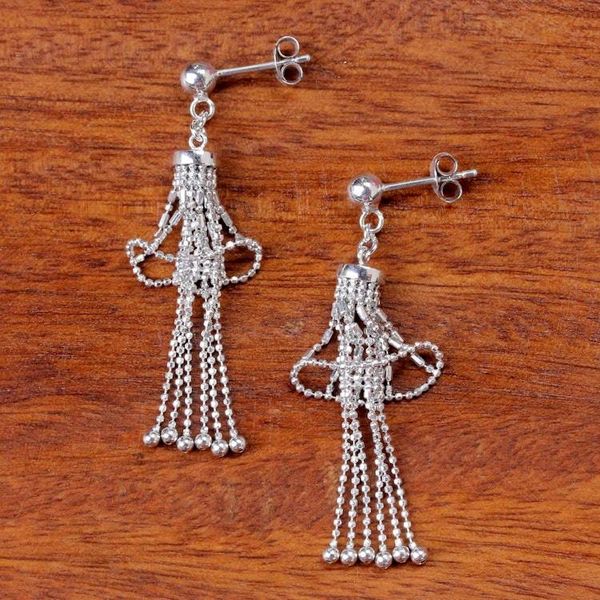 Alternate image for Handmade Sterling Silver Precious Lily Chandelier Earrings Precious Lily