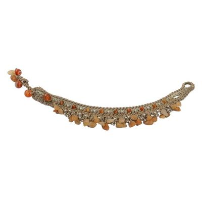 Alternate image for Carnelian Beaded Bracelet Handcrafted in Thailand Cozy Bohemian