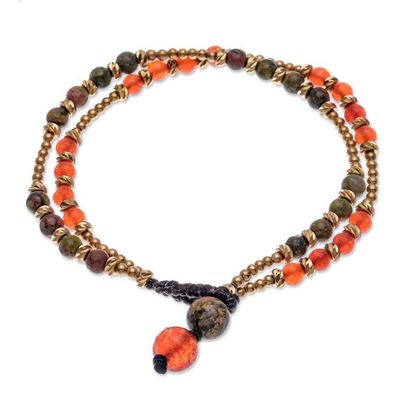 Alternate image for Carnelian and Unakite Beaded Bracelet Carnival in Orange