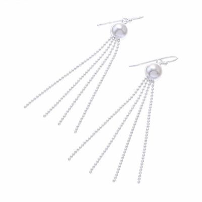 Alternate image for Thai Artisan Handcrafted Sterling Silver Long Earrings Magical Medusa