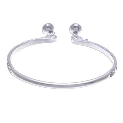 Alternate image for Sterling Cuff Bracelet with Thai Karen Hill Tribe Bells Song of the River
