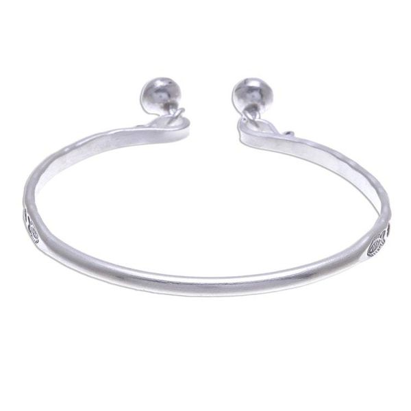 Alternate image for Sterling Cuff Bracelet with Thai Karen Hill Tribe Bells Song of the River