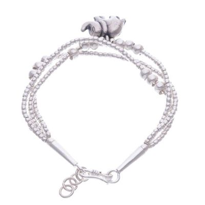 Alternate image for Thai Karen Hill Tribe Silver Elephant Bracelet Little Karen Elephant