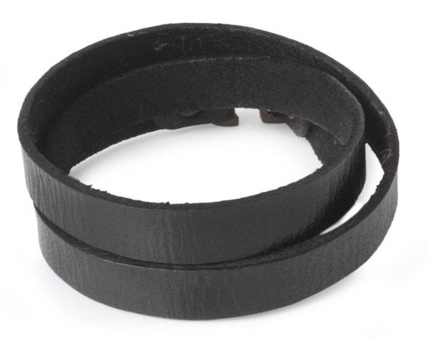 Alternate image for Unique Leather Wrap Bracelet Enigma in Black