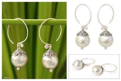 Alternate image for Handmade Silver Dangle Earrings Thai Moonlight