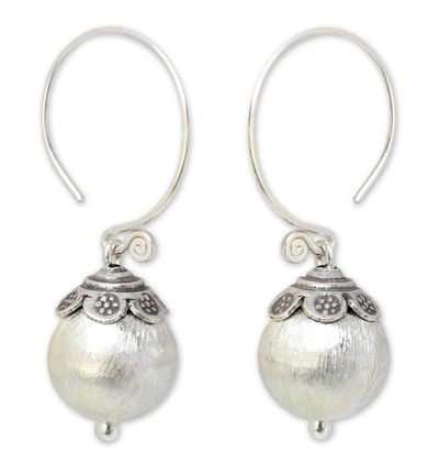Alternate image for Handmade Silver Dangle Earrings Thai Moonlight