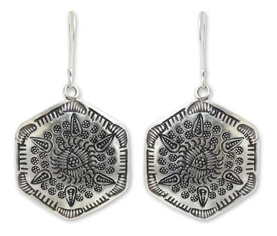Alternate image for Hill Tribe Silver Dangle Earrings Karen Legends