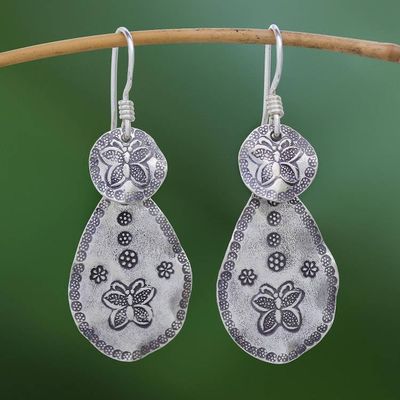 Primary image for Butterfly Motif Karen Silver Dangle Earrings from Thailand Original Butterfly