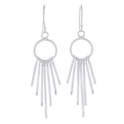 Alternate image for Karen Silver Waterfall Earrings with Rings from Thailand Bright Cascade