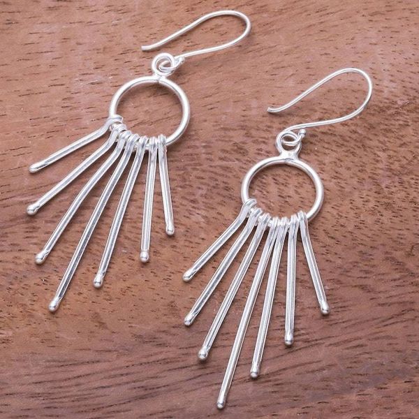 Alternate image for Karen Silver Waterfall Earrings with Rings from Thailand Bright Cascade