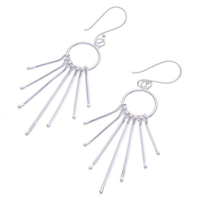 Alternate image for Karen Silver Waterfall Earrings with Rings from Thailand Bright Cascade