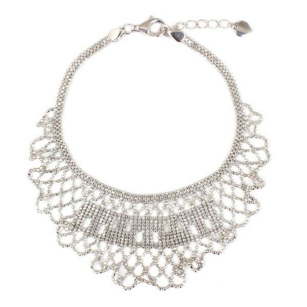 Alternate image for Thai Sterling Silver Adjustable Pendant Bracelet Jasmine Grace