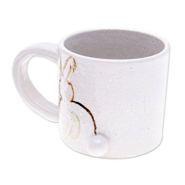Alternate image for Rabbit-Themed White Ceramic Mug Handcrafted in Thailand Rabbit Aura