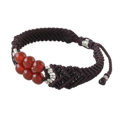 Alternate image for Carnelian Bead Pendant Bracelet with 950 Silver Accents Smart Scarlet