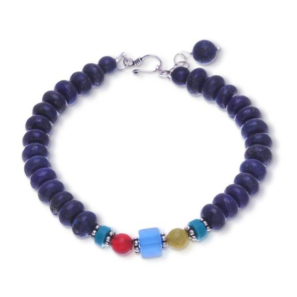 Alternate image for Handmade Blue Multi-Gemstone Beaded Bracelet from Thailand Mystic Firmament