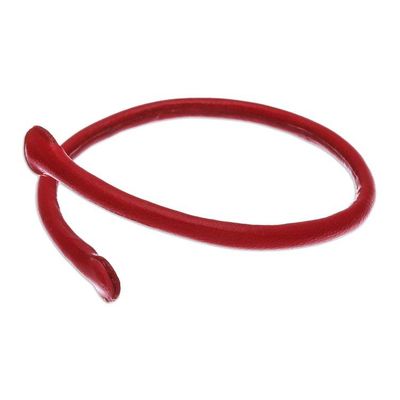 Alternate image for Unisex Red Dyed Leather Cuff Bracelet Handmade in Thailand Young Bud in Red