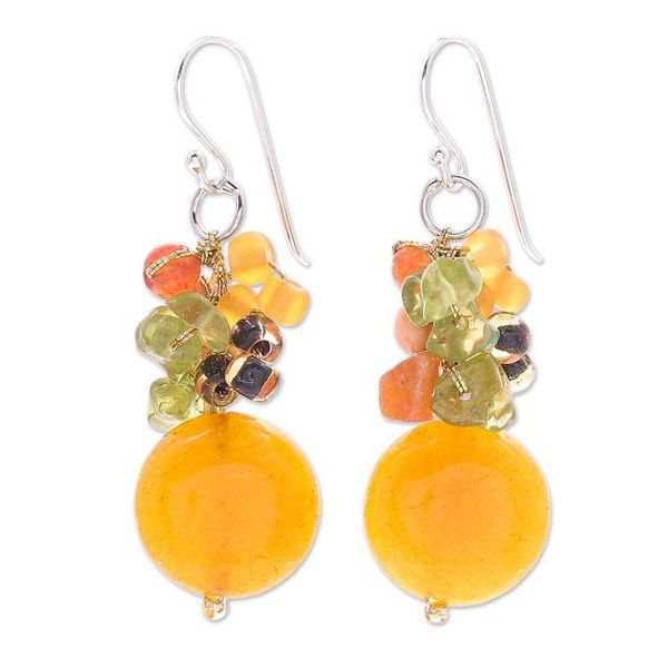 Alternate image for Beaded Dangle Earrings from Thailand Sunshine Bright