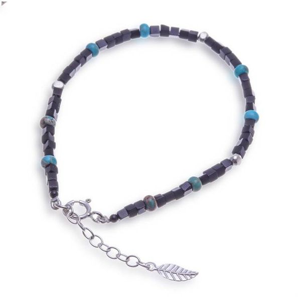 Alternate image for Cube-Themed Onyx Reconstituted Turquoise Beaded Bracelet Black Cubed