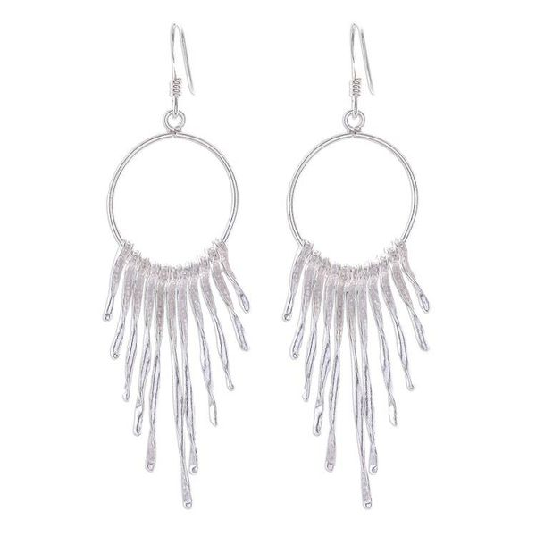 Alternate image for Twisted Karen Silver Waterfall Earrings from thailand Cool Cascade