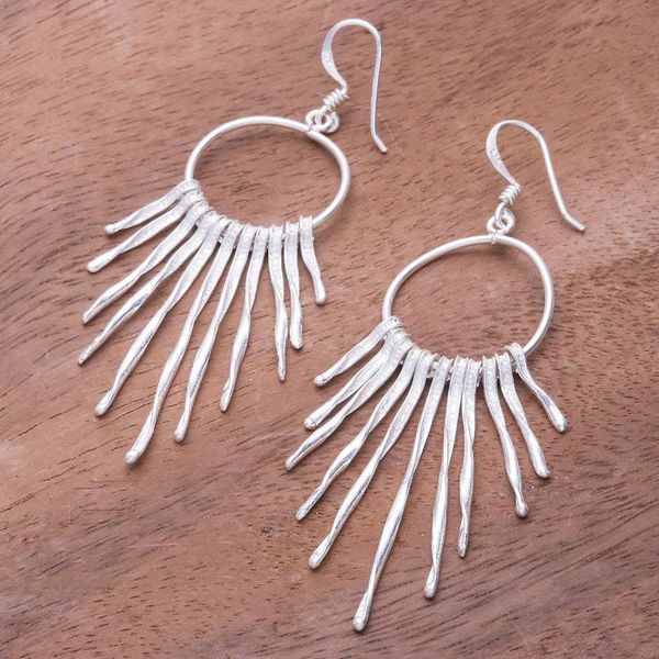 Alternate image for Twisted Karen Silver Waterfall Earrings from thailand Cool Cascade