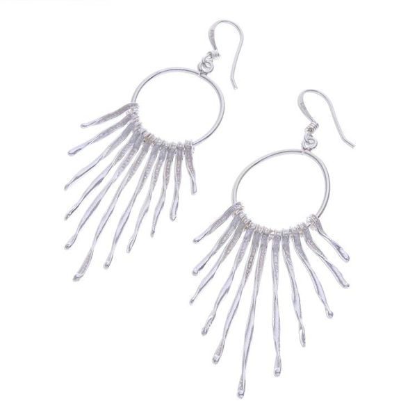 Alternate image for Twisted Karen Silver Waterfall Earrings from thailand Cool Cascade