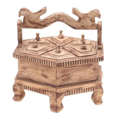 Alternate image for Teak Wood Decorative Box with Antique Finish from Thailand Timeless Treasure