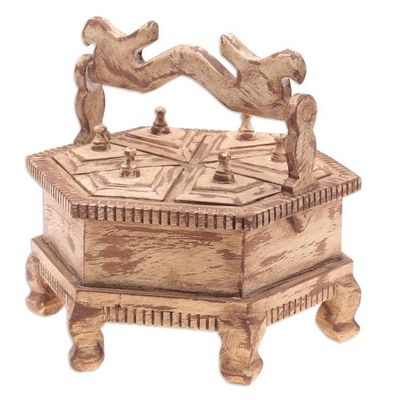 Alternate image for Teak Wood Decorative Box with Antique Finish from Thailand Timeless Treasure