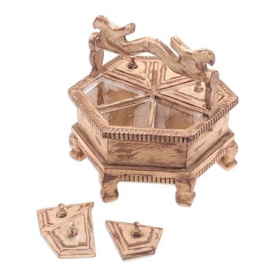 Alternate image for Teak Wood Decorative Box with Antique Finish from Thailand Timeless Treasure