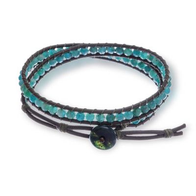 Alternate image for Adjustable Green Amazonite Wrap Bracelet with Jasper Clasp Wrapped by Resilience